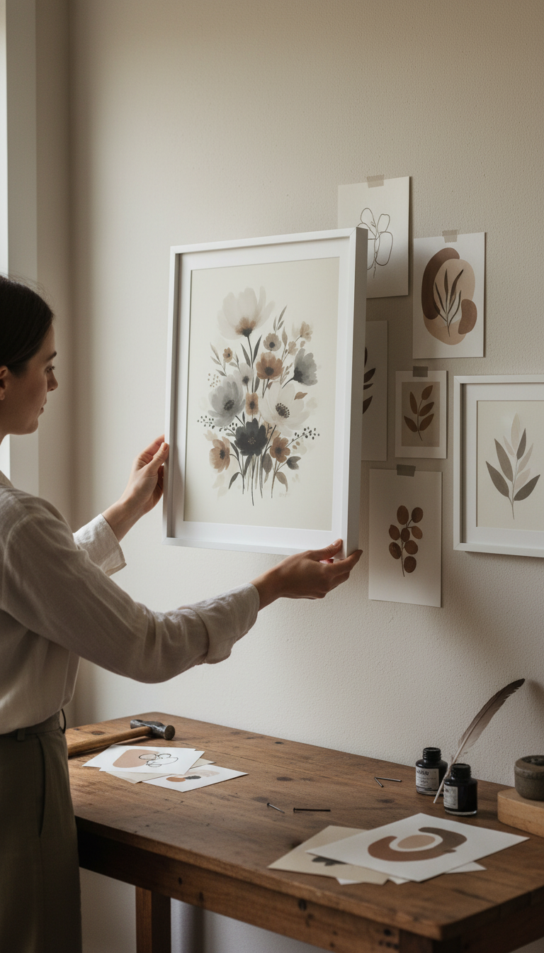 Muted Floral Fine Art Print in use