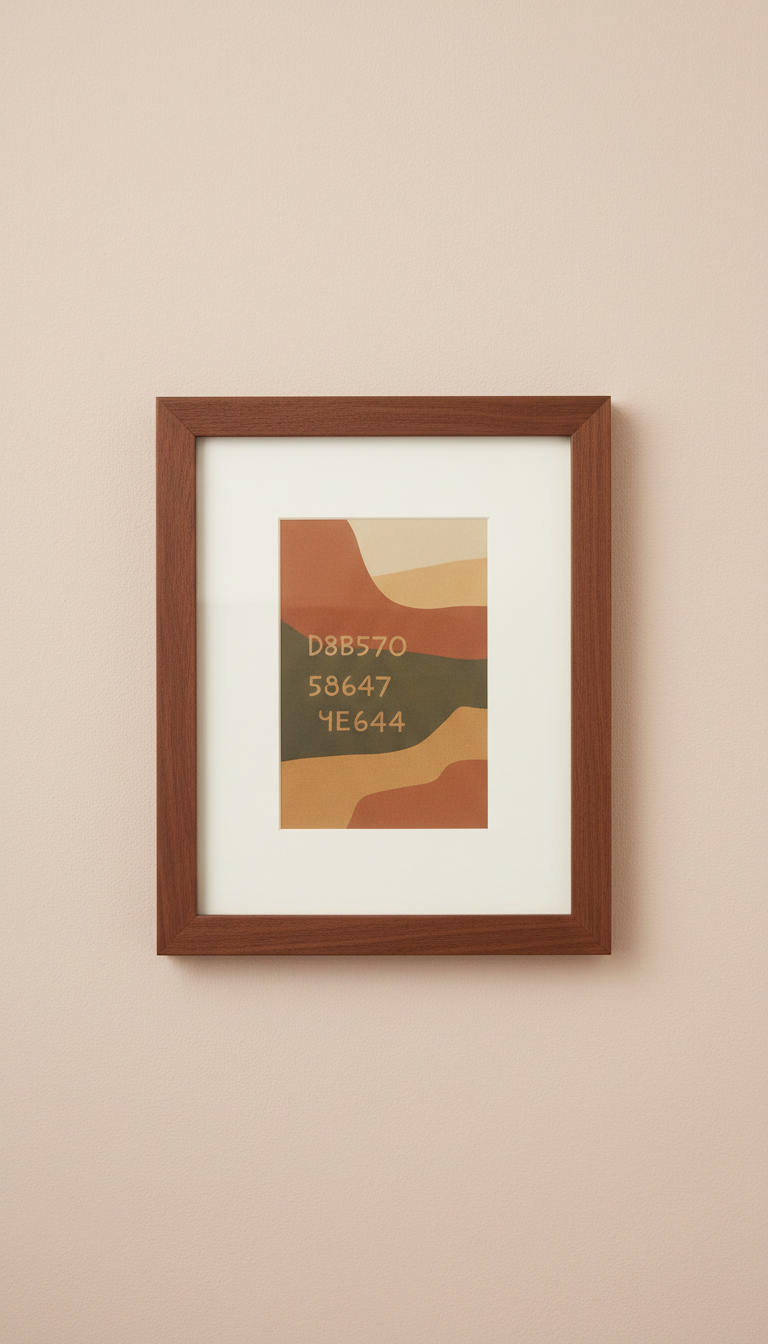 Walnut gallery frame, Three-quarter angle as default: frames presented upright on wood or matte stone surfaces near window...