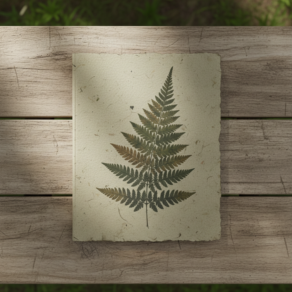 Portfolio with Pressed Fern Illustration