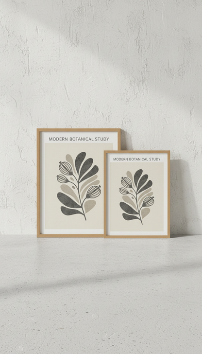 Modern Botanical Study Art Print in a new setting