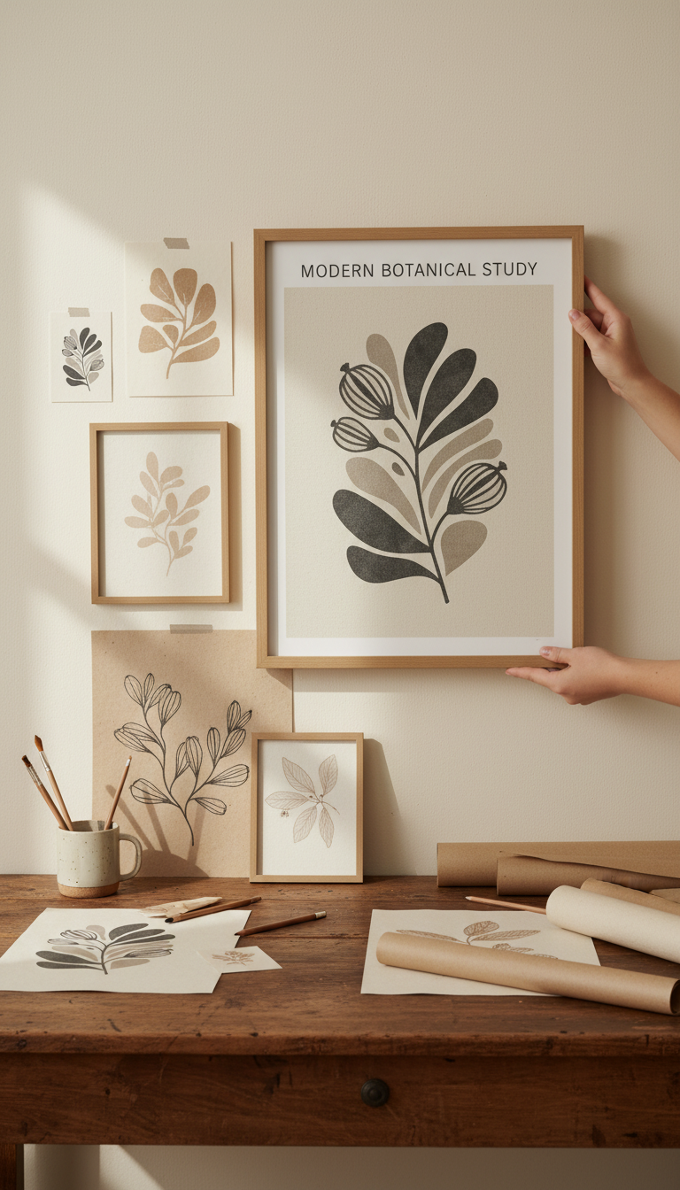 Modern Botanical Study Art Print in use