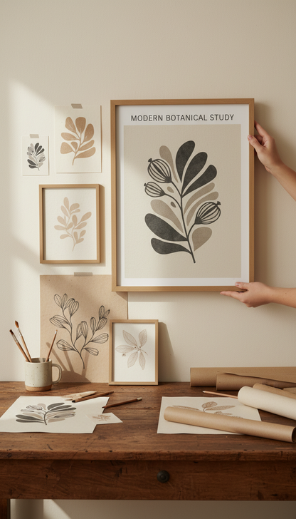 Modern Botanical Study Art Print in use