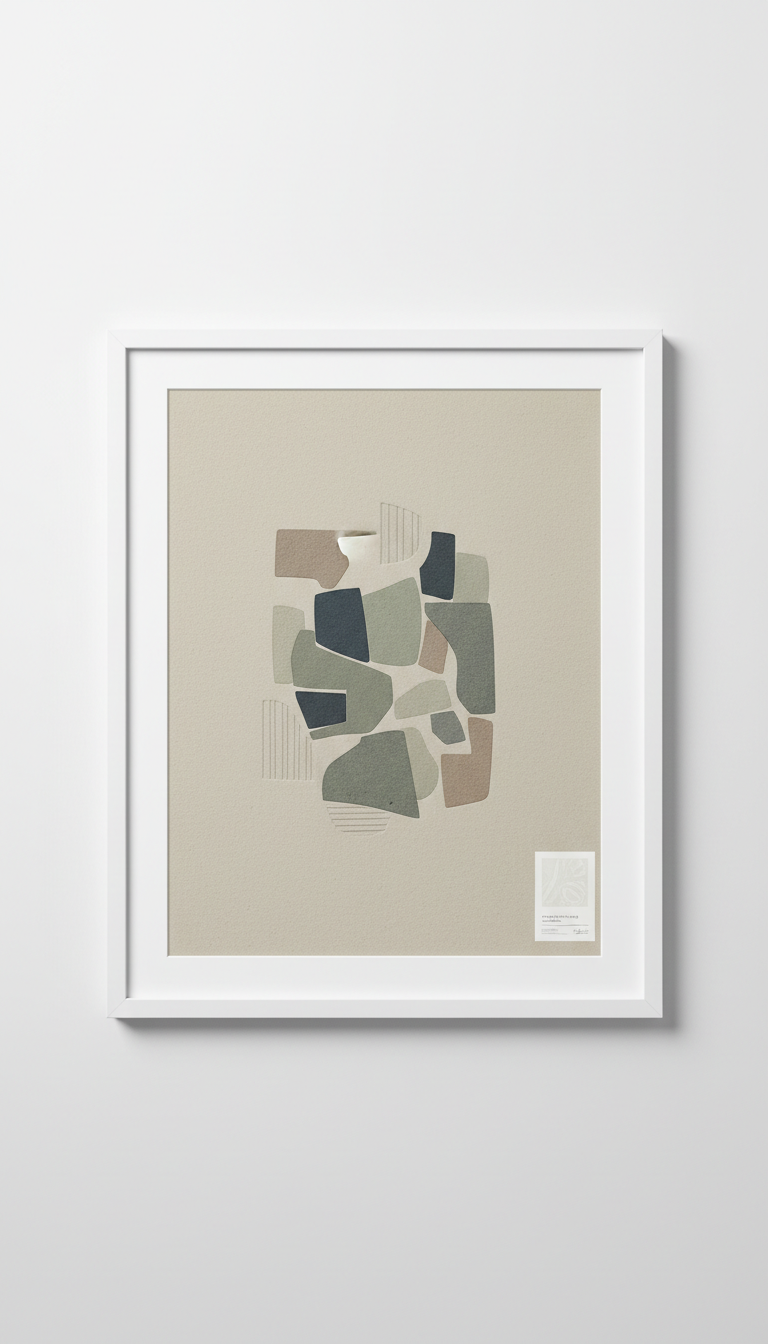 Gallery White Minimalist limited edition art print, Art prints displayed flat or upright at a gentle angle (about 15°–25°)...