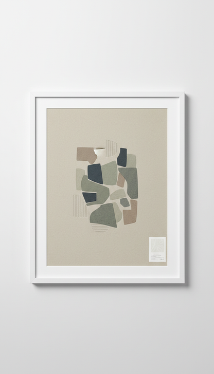 Gallery White Minimalist limited edition art print, Art prints displayed flat or upright at a gentle angle (about 15°–25°)...