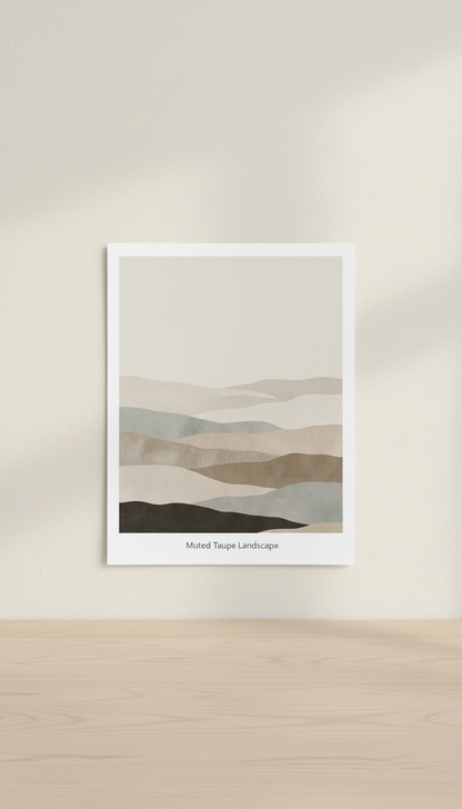 Landscape Print in Muted Taupe in a new setting