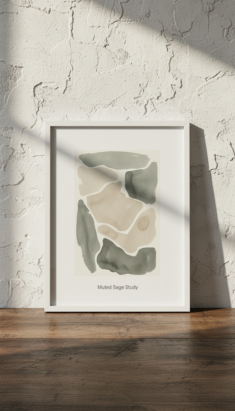 Framed 'Muted Sage Study' Limited-Edition Print in a new setting