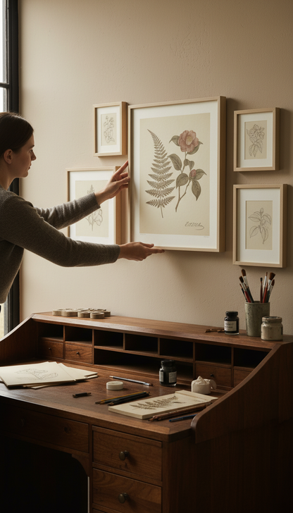 Hand-Signed Botanical Lithograph in use