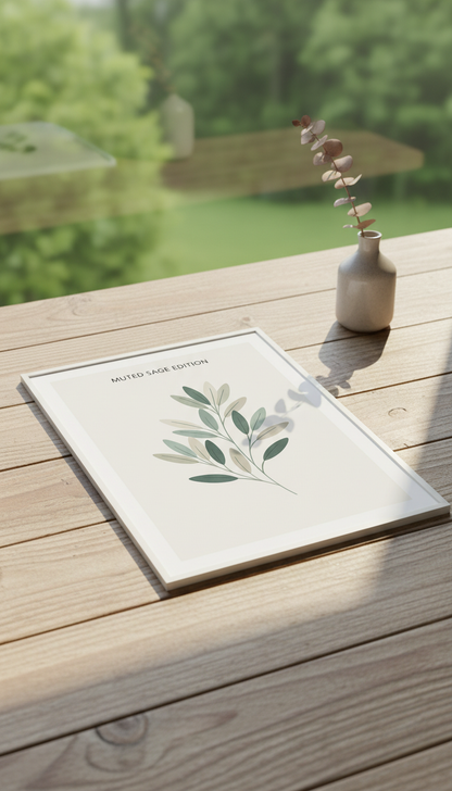 Unframed Botanical Art Print Muted Sage in a new setting