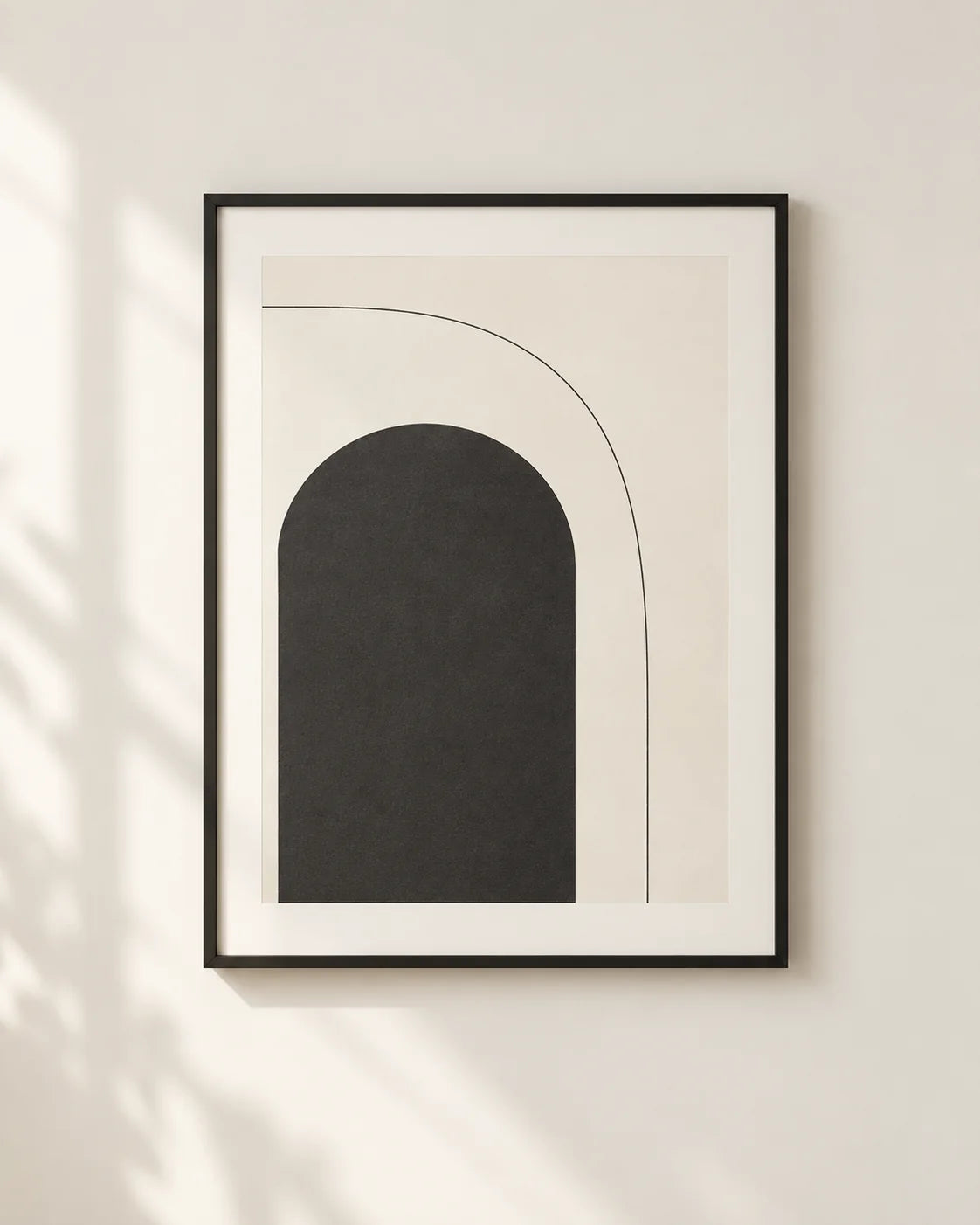 Minimalist framed poster in a neutral interior